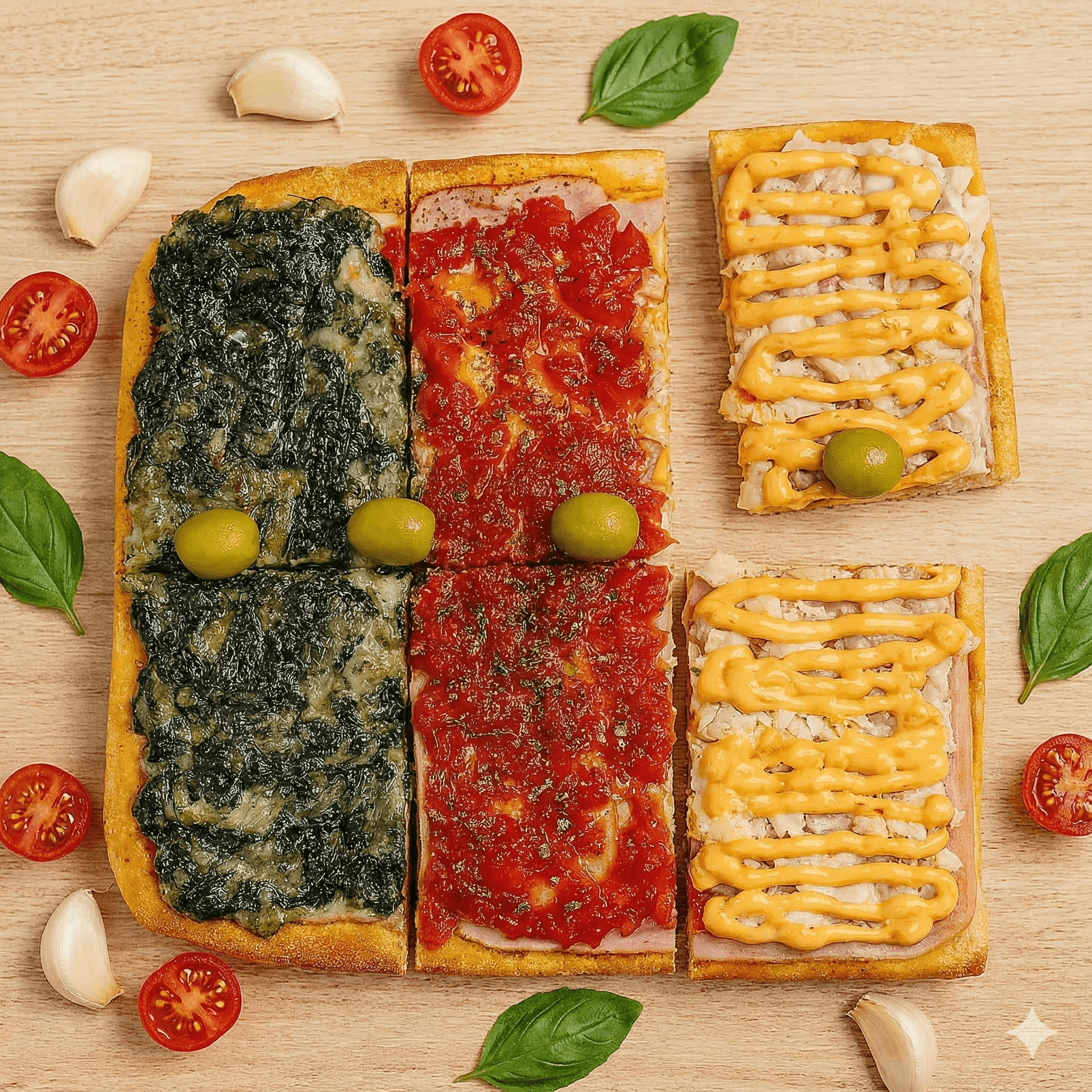 Fondo de pizza con especias